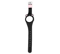 BEN NEVIS Silicone Replacement Strap with Stainless Steel Metal Clasp Round, 05 Black Pink, 16 millimètres, Classic