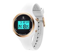 BEN NEVIS Watch for children, girls, digital children's watch, sports outdoor silicone strap with alarm clock, stopwatch, LED light, shockproof, date, electronic children's watches, 05 White Black,