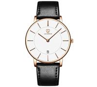 BEN NEVIS Watch, Mens Watch, Minimalist Fashion Simple Wrist Watch Analog Date with Leather Strap, 05-BlackWhite, minimalist