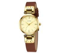 BEN NEVIS Watches for Women Elegant Classic Small Gold Leather Watch Easy Reader Women's Wrist Watches, 001-BrownGold-P