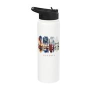 Ben, Red Buses and Thames Vacation London Stainless Steel Insulated Water Bottle