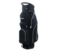 Ben Sayers DLX Deluxe Mens Golf Cart Bag | Lightweight with Carry Shoulder Strap | 14-Way Full Length Club Dividers & Water Resistant Pockets (Black/White)