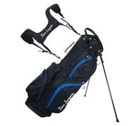 Ben Sayers DLX Deluxe Mens Golf Stand Bag | Lightweight with Padded Lumbar Support & Dual Shoulder Strap | 14-Way Full Length Club Dividers & Water Resistant Pockets (Black/Blue)