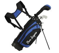 Ben Sayers Junior Stand Bag Golf Package Set | Kids Starter with 4 Clubs | Lightweight Graphite Shafts & Soft Grips | Oversize Driver, Irons, Putter, Bag & Headcovers (Black/Blue, 5-8 years)