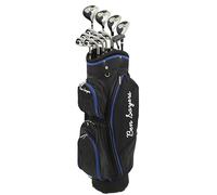Ben Sayers M8 13-Piece Golf Package Set | Complete Mens Set | Full 12 Clubs Graphite/Steel Shafts with Cart Bag | Driver, Woods, Hybrids, Irons, Wedges & Putter (Right Hand - Black/Blue)