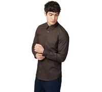 Ben Sherman Big Size Linear Geo Print Long Sleeve Shirt for Men in Black, 2XL
