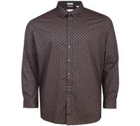 Ben Sherman Big Size Linear Geo Print Long Sleeve Shirt for Men in Black, 3XL