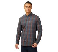 Ben Sherman Big Size Multicolour Check Long Sleeve Shirt for Men in Dark Navy, 3XL