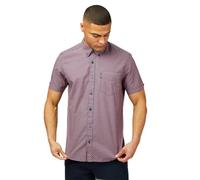 Ben Sherman Big Size Signature Gingham Short Sleeve Shirt for Men in Orange, 5XL
