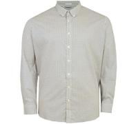 Ben Sherman Big Size Split Spot Print Long Sleeve Shirt for Men in Fog, 3XL