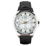 Ben Sherman Black Strap White Check Dial Gents Watch BS092B - Stainless Steel / Mineral Glass