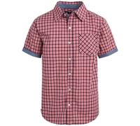 Ben Sherman Boys' Shirt - Casual Short Sleeve Button Down Collared Shirt (Size: 8-18), Size 10-12, Red White Navy Plaid