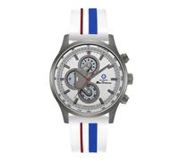 Ben Sherman Brighton White Dial White Silicone Strap Quartz Chronograph Watch for Men, Mineral Glass, 3 ATM, 43.5mm Case