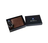 Ben Sherman Brown Strap Watch Dark Navy Dial Wallet Set Gents Watch BS066BR G - Stainless Steel / Mineral Glass