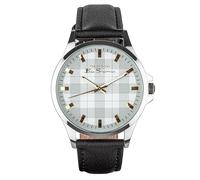 Ben Sherman Black Strap White Check Dial Gents Watch BS092B - Stainless Steel / Mineral Glass