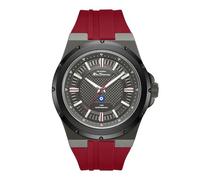 Ben Sherman Gloucester Gunmetal Dial Red Silicone Strap Quartz Analog Watch for Men, Mineral Glass, 3 ATM, 43mm Case