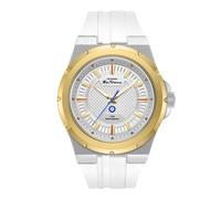 Ben Sherman Gloucester Silver Dial White Silicone Strap Quartz Analog Watch for Men, Mineral Glass, 3 ATM, 43mm Case