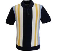 Ben Sherman Knitted Striped Mod Polo Shirt (UK, Alpha, XL, Regular, Regular, Dark Navy)