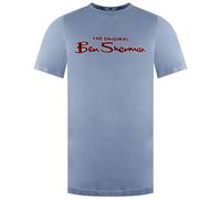 Ben Sherman Large Logo Short Sleeve Mens Blue T-Shirt 0076268N_ICEBLUE