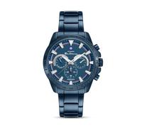 Ben Sherman Liverpool Blue Dial Blue Stainless Steel Bracelet Quartz Chronograph Watch for Men, Mineral Glass, 3 ATM, 44mm Case