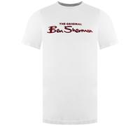 Ben Sherman Logo Mens White T-Shirt Cotton - Size X-Large