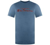 Ben Sherman Logo Short Sleeve Crew Neck Mens Blue T-Shirt 0076268_PETROL
