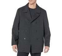 Ben Sherman Men's Boris Classic Double Breasted Peacoat Jacket, Charcoal, L