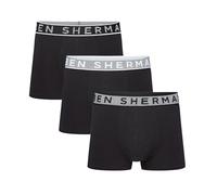 Ben Sherman Mens BRAY Black Boxer Shorts, Soft Touch Cotton with Elasticated Waistband Underwear - Pack of 3, S, U5_1292_BS_3PKA_S