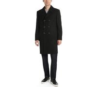 Ben Sherman Men's Brenton Double Breasted Wool Overcoat, Black, S