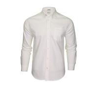 Ben Sherman Men's Button-Down Collar Oxford Shirt, Long Sleeved, Regular Fit (White (Embroidered Pocket Logo)) L