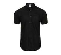 Ben Sherman Men's Button-Down Collar Oxford Shirt, Short Sleeved, Regular Fit (Black (Embroidered Pocket Logo)) M