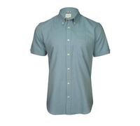 Ben Sherman Men's Button-Down Collar Oxford Shirt, Short Sleeved, Regular Fit (Blue Shadow (Embroidered Pocket Logo)) M