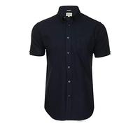 Ben Sherman Men's Button-Down Collar Oxford Shirt, Short Sleeved, Regular Fit (Dark Navy (Embroidered Pocket Logo)) XXL