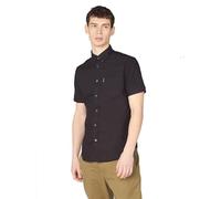 Ben Sherman Men's Button-Down Collar Signature Oxford Shirt, Tab Logo Pocket, Short Sleeved, Regular Fit (Black) XL
