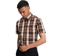 Ben Sherman Mens Checked Shirts (UK, Alpha, L, Regular, Regular, Dark Brown)