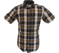Ben Sherman Mens Checked Shirts (UK, Alpha, L, Regular, Regular, Dark Brown)