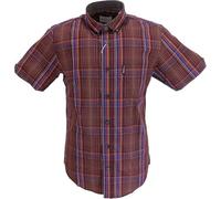 Ben Sherman Mens Checked Shirts (UK, Alpha, XXL, Regular, Regular, Dark Wine)