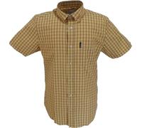 Ben Sherman Mens Gingham Checked Short Sleeved Shirt Zest XL