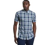 Ben Sherman Men's Irregular Check Shirt, Short Sleeved, Button-Down Collar, Mod Fit (Dark Green) S