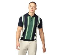 Ben Sherman Mens Knit Vertical Stripe Polo Shirt (Dark Navy) M
