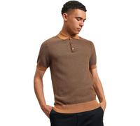 Ben Sherman Mens Knitted Textured Polo Shirt (UK, Alpha, M, Regular, Regular, Camel)