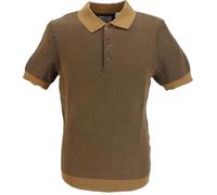 Ben Sherman Mens Knitted Textured Polo Shirt (UK, Alpha, M, Regular, Regular, Camel)