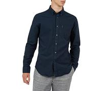 Ben Sherman Mens Long Sleeved Oxford Dark Navy Casual Button Up Shirt