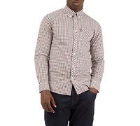 Ben Sherman Men's Ls Signature House Check Slim Fit Checkered Button Down Long Sleeve Casual Shirt, Red (Red 550), Xx-Large (Manufacturer Size: XXL)