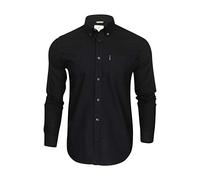 Ben Sherman Men's Ls Signature Oxford Shirt Slim Fit Plain Button Down Long Sleeve Casual Shirt, Black (Black 290), XXXX-Large (Manufacturer Size: 4XL)