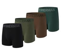 Ben Sherman Men's Micro Modal Boxer Briefs Underwear Lux Modal Moisture Wicking, Ultra Soft, Breathable & Comfortable, Black/Green/Brown/Hunter Green, L