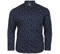 Ben Sherman Mens Plus Size 74168 Stipple Print L/S Shirt 5XL Dark Navy