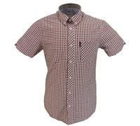 Ben Sherman Men's SS Signature House Check Casual Shirt, Red (Red 550), X-Large (Size:XL)