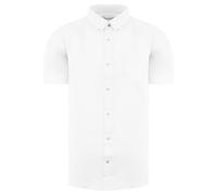 Ben Sherman Men's Script Embroidery Oxford Short Sleeve White Shirt | Size: Medium Ben Sherman White M