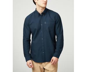 Ben Sherman Mens Shirt Cotton Long Sleeve Button Down Oxford Black White Blue